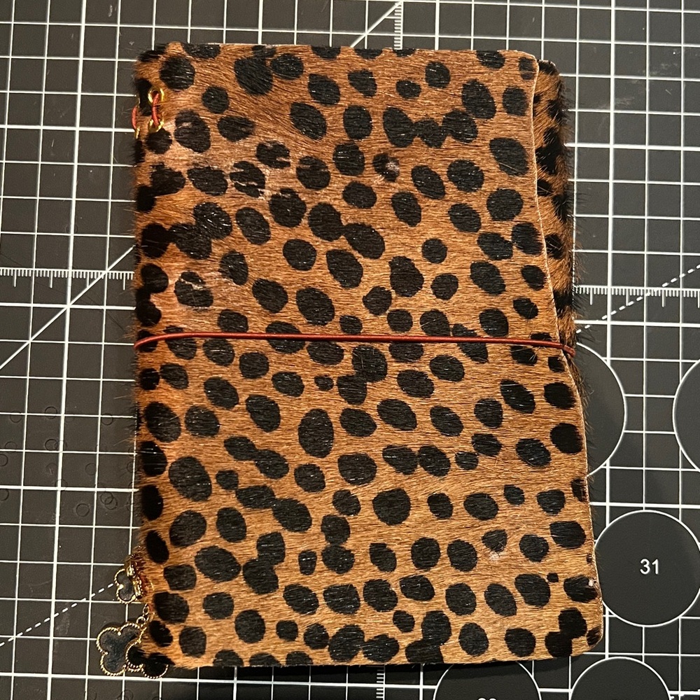 Leopard Print genuine sheep skin journal